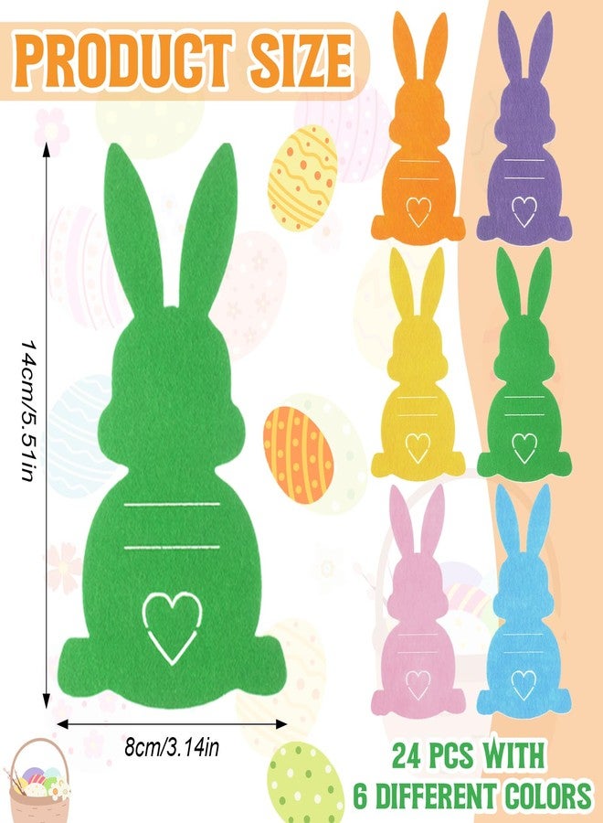 Sunnymove 24 Pcs Easter Bunny Money Holder for Cash Easter Gifts Bulk Felt Bunny Money Card Holder Cute Basket Stuffers Decoration for Grandchildren Family Friends Holiday Party Keepsake (Pastel) - Image 2